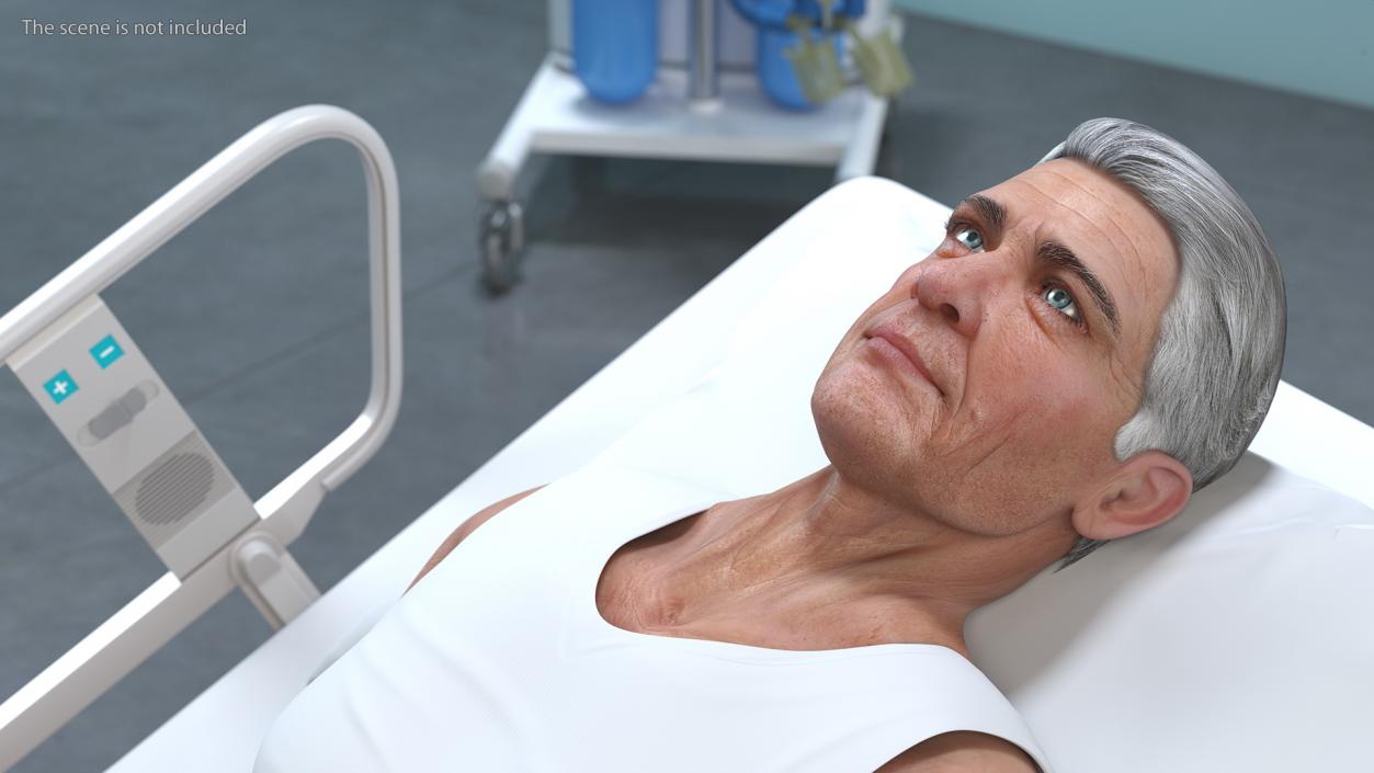 3D model Patient on Hospital Bed 2