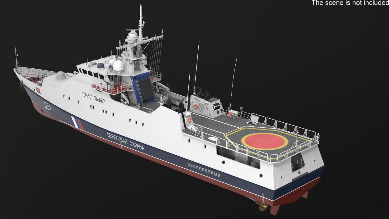 Russian Coast Guard Ship 22460 Okhotnik 3D model