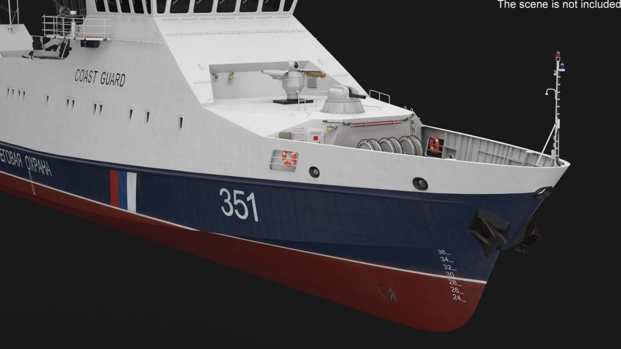 Russian Coast Guard Ship 22460 Okhotnik 3D model