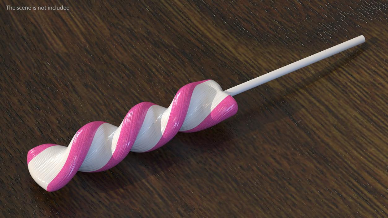 3D model Pink Twist Lollipop Stick