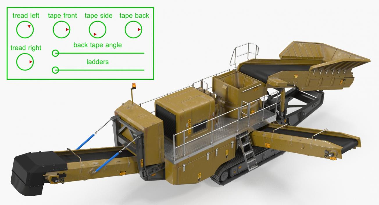 Hydraulic Cone Crusher Machine Rigged 3D