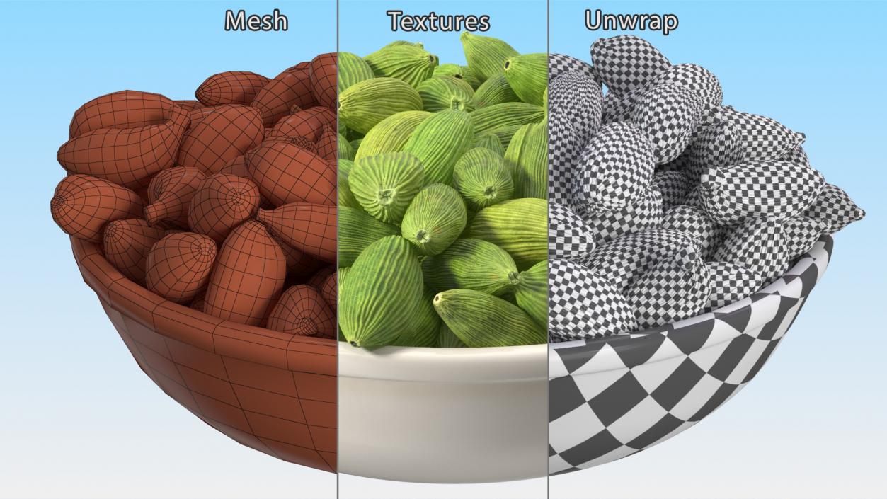 3D Beans and Seeds in a Bowl Collection 3 model