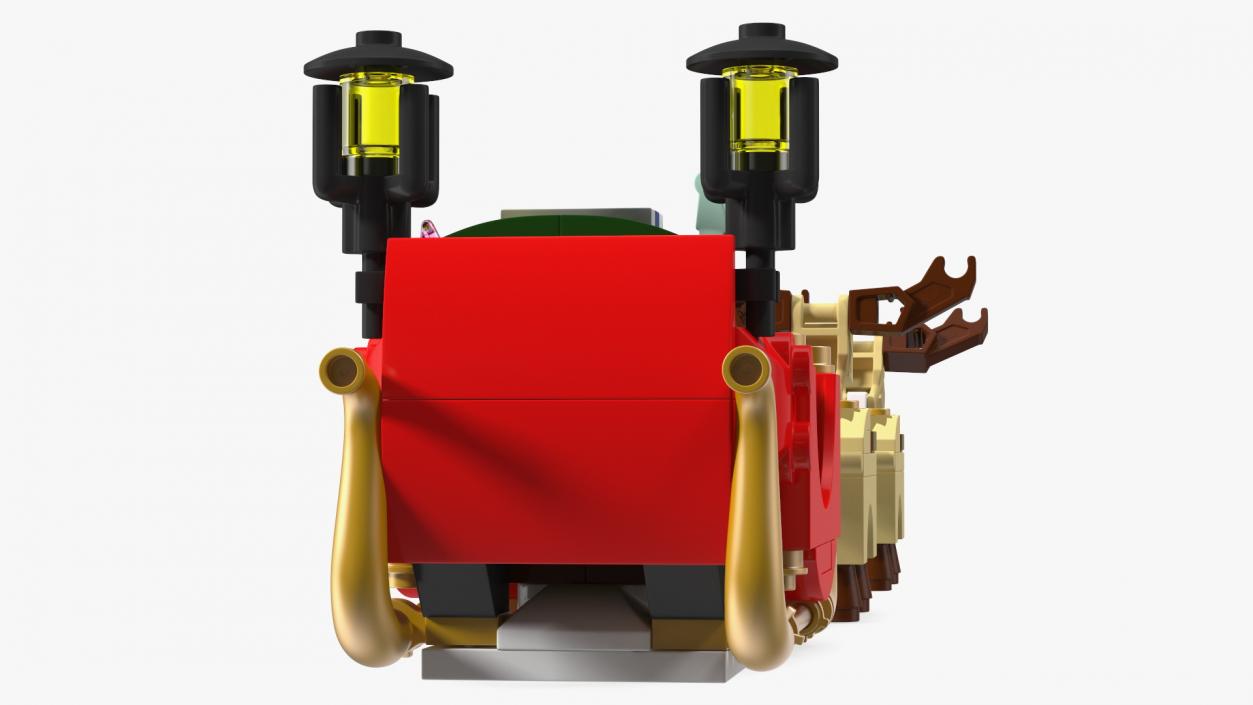 3D Lego Santa Sleigh and Reindeers