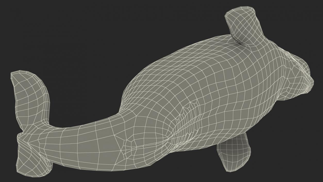 3D model Beluga Whale Young Performance Pose