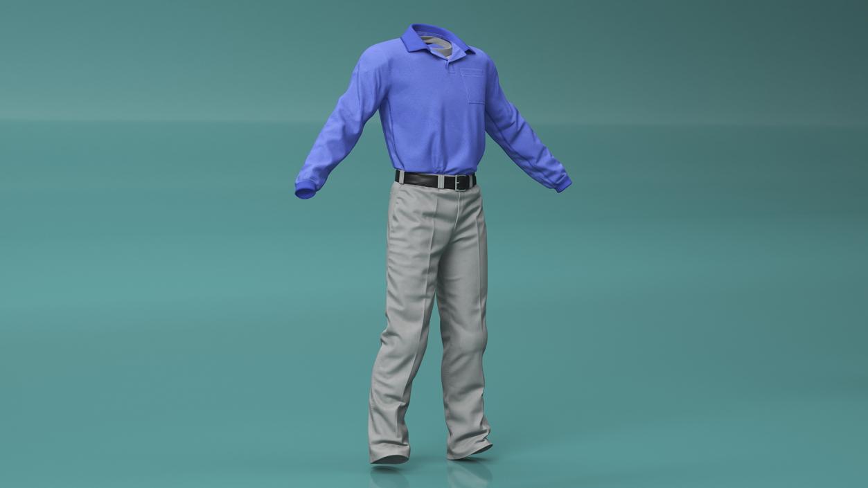 3D Casual Mens Clothes Set model