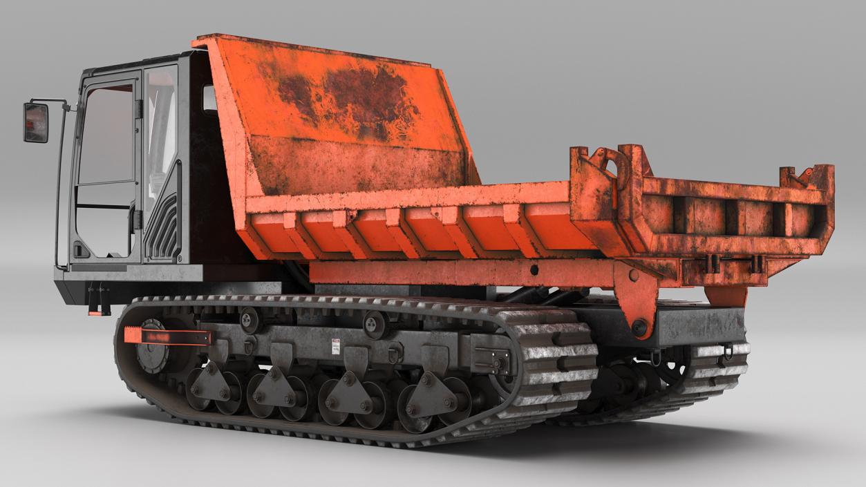 Rubber Tracked Dumper Old Rigged 3D