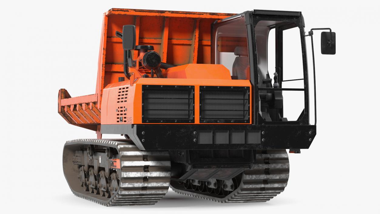 Rubber Tracked Dumper Old Rigged 3D