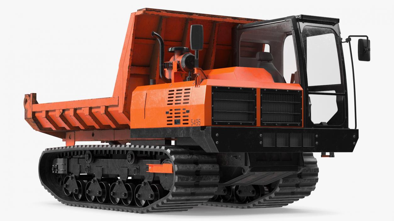 Rubber Tracked Dumper Old Rigged 3D