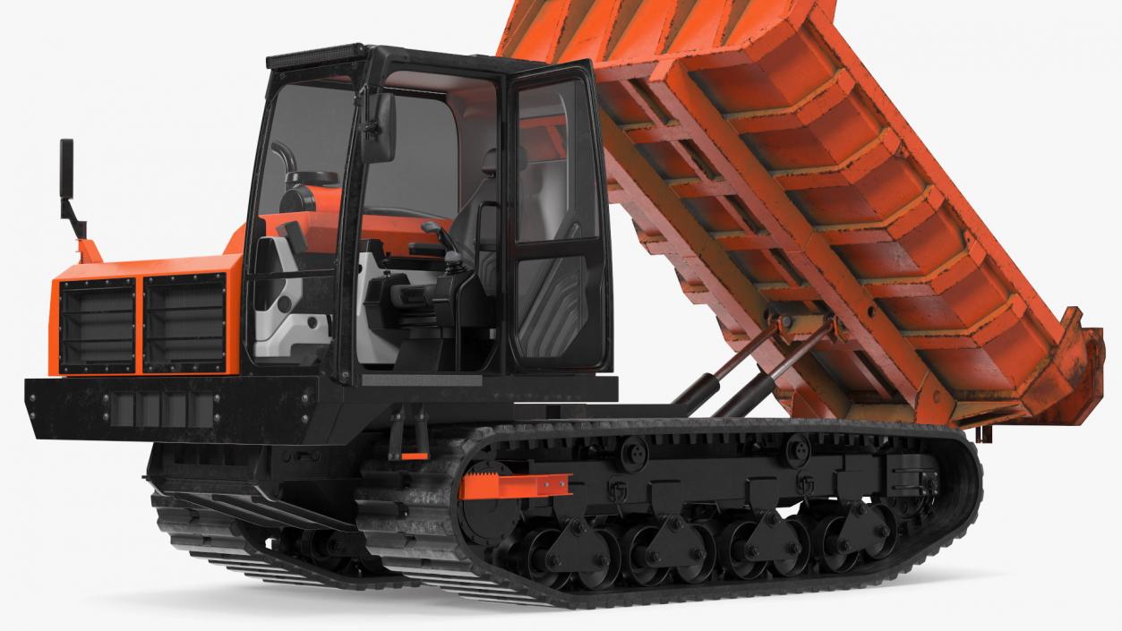 Rubber Tracked Dumper Old Rigged 3D