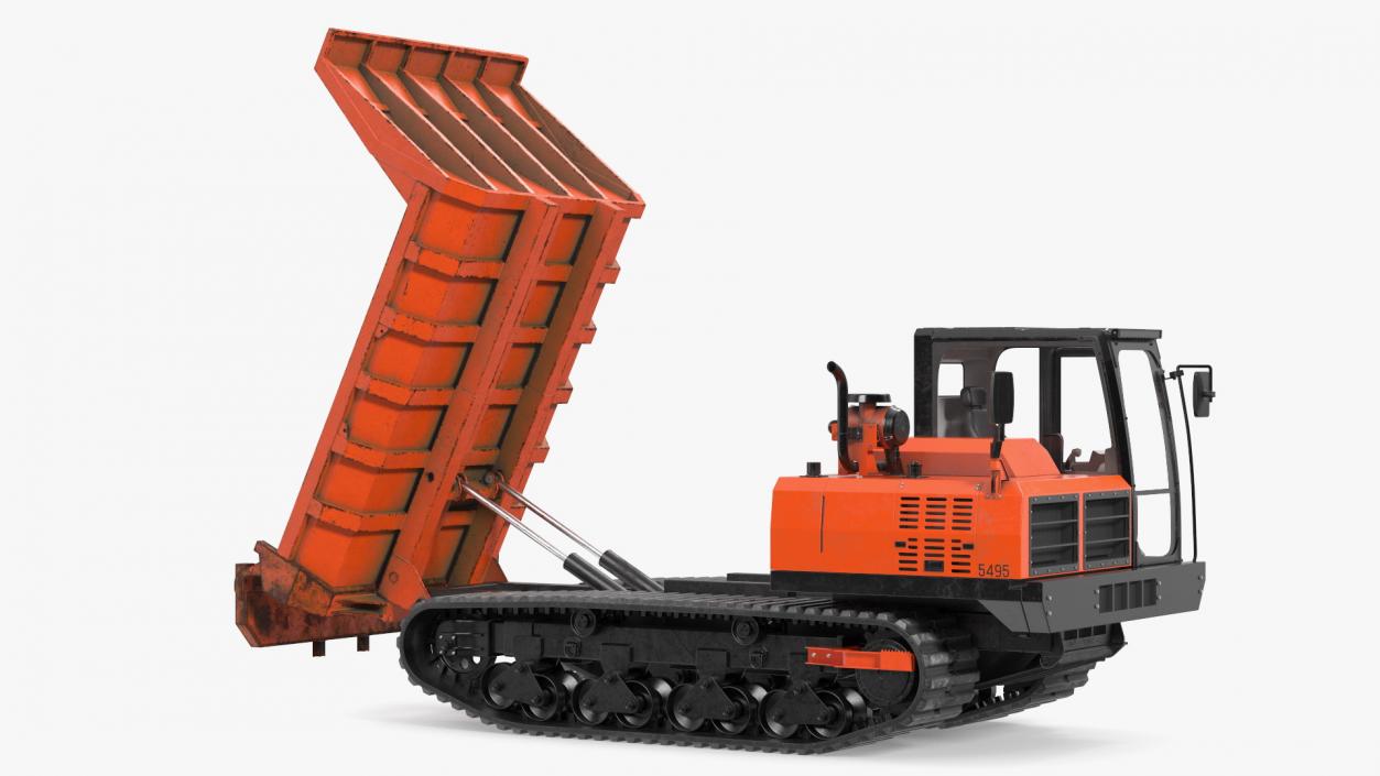 Rubber Tracked Dumper Old Rigged 3D