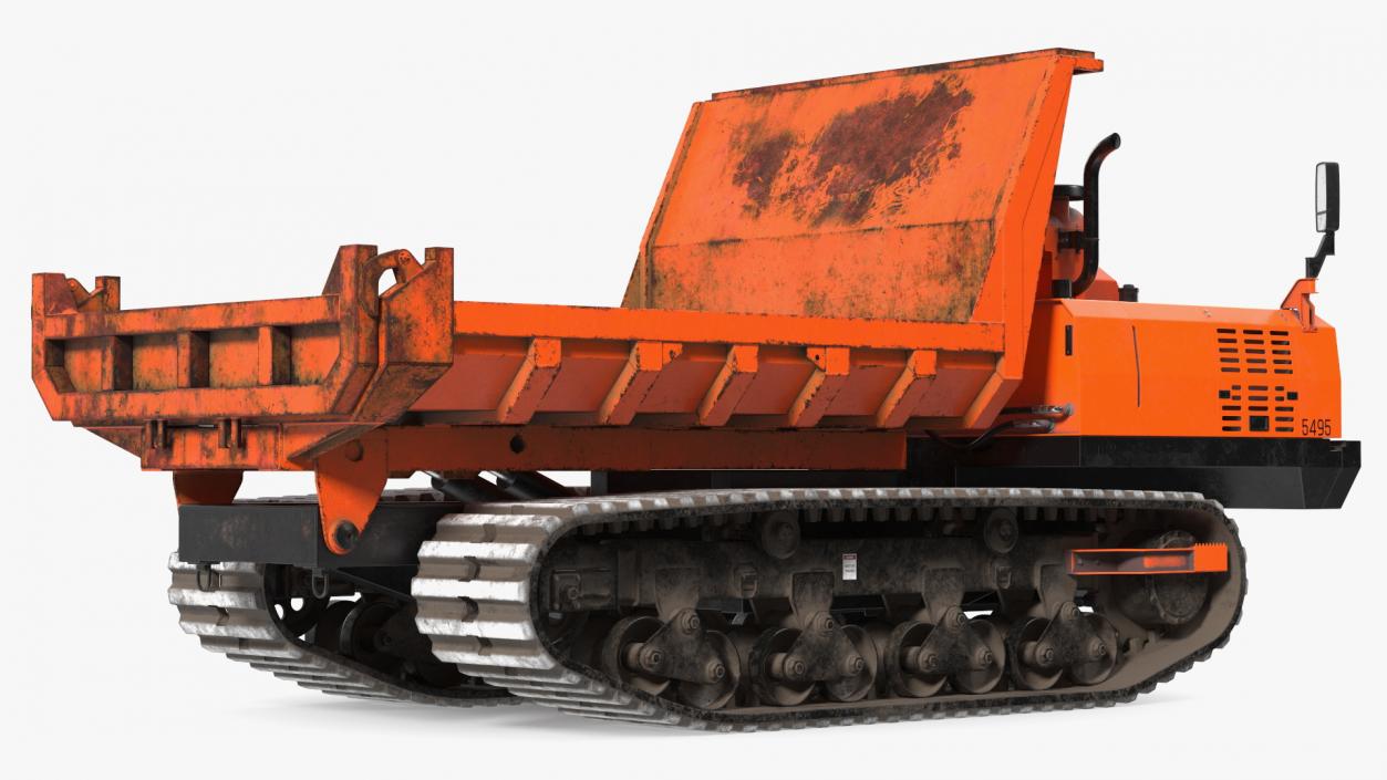 Rubber Tracked Dumper Old Rigged 3D