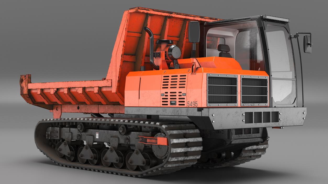 Rubber Tracked Dumper Old Rigged 3D