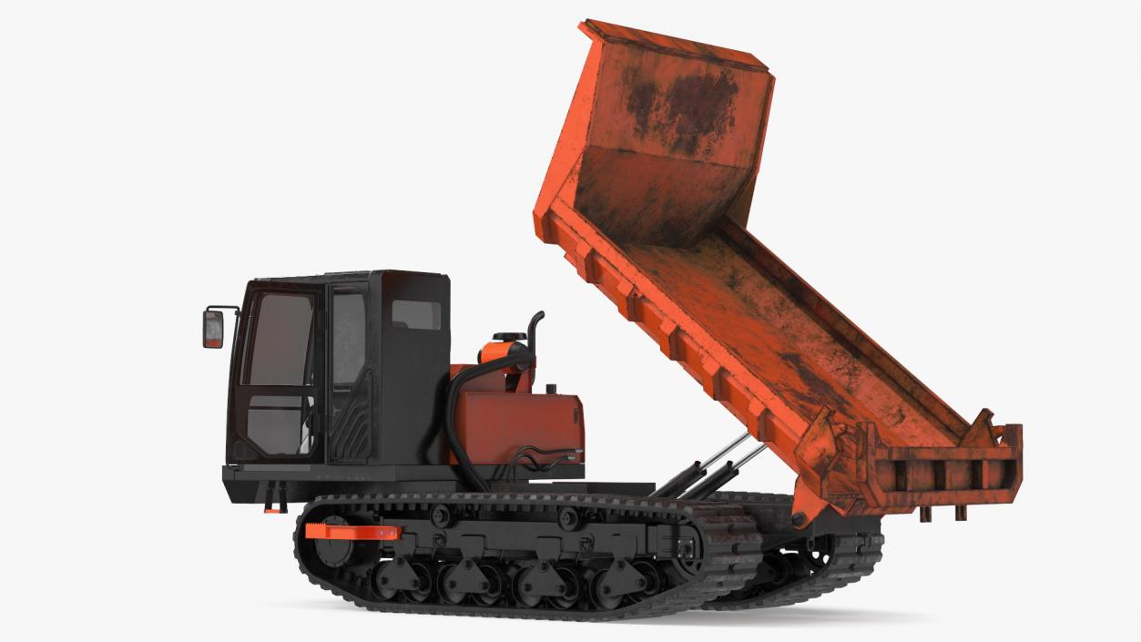 Rubber Tracked Dumper Old Rigged 3D