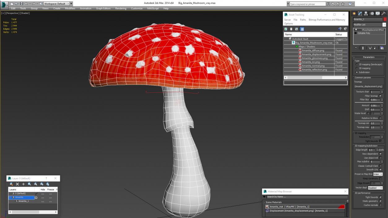 3D model Big Amanita Mushroom