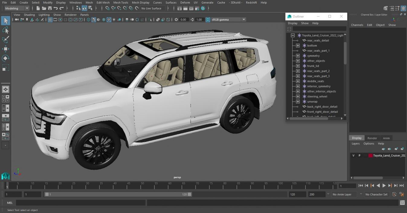 Toyota Land Cruiser 2022 Light Off 3D model