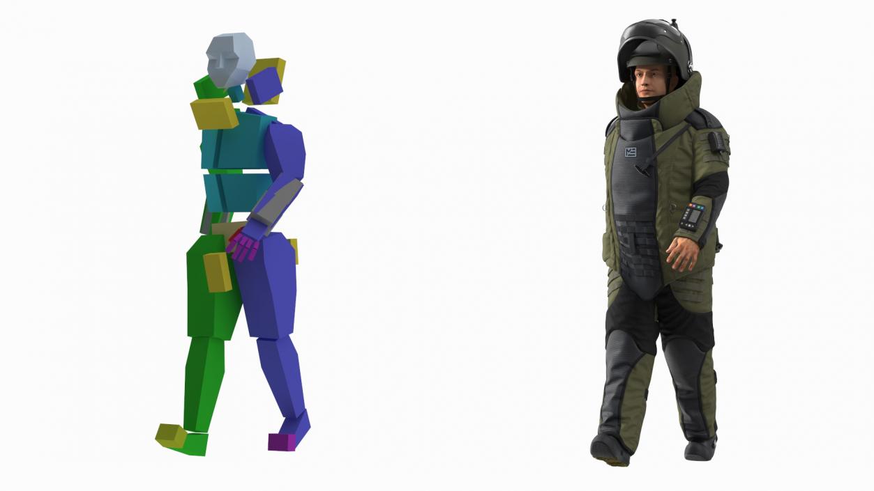 3D EOD 10 Bomb Suit Rigged model