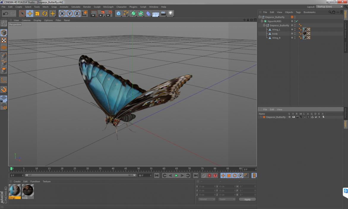 Emperor Butterfly 3D