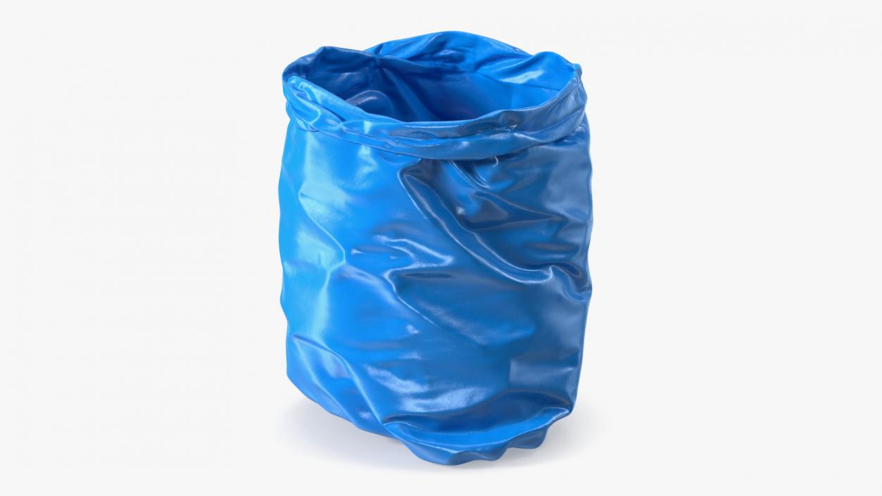 Open Blue Trash Bag 3D model