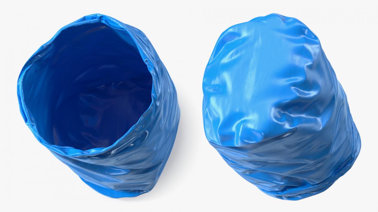 Open Blue Trash Bag 3D model