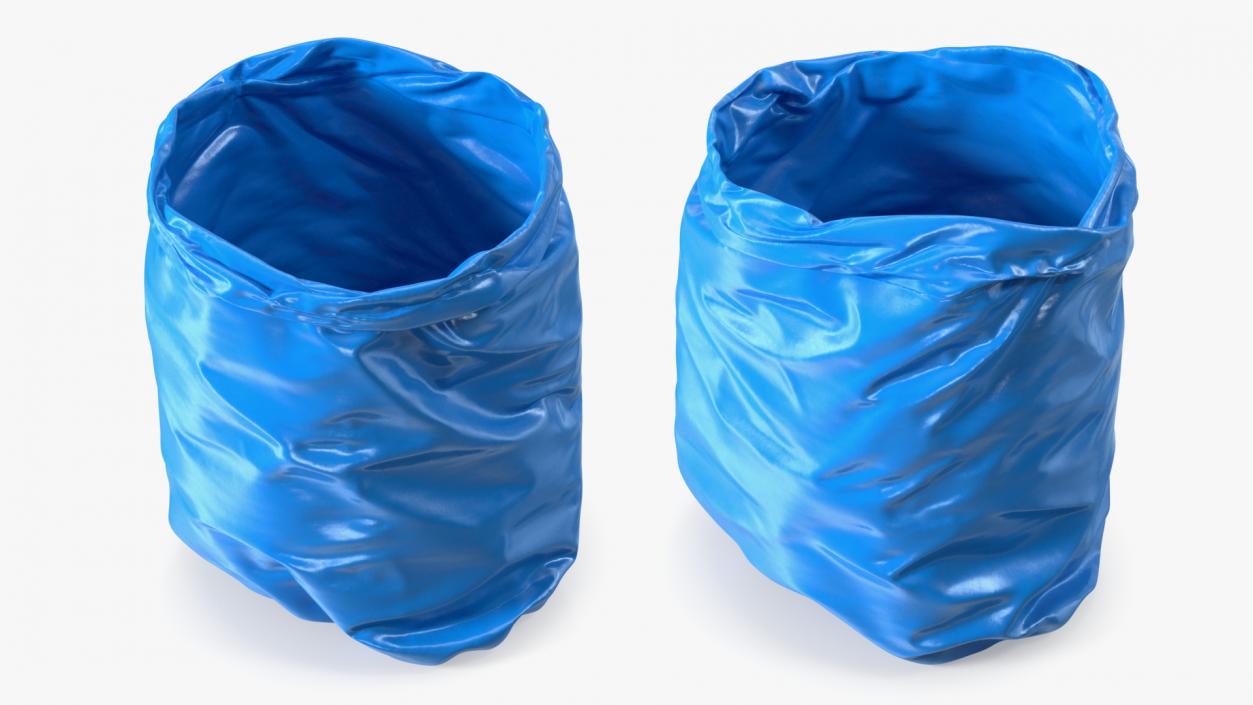 Open Blue Trash Bag 3D model