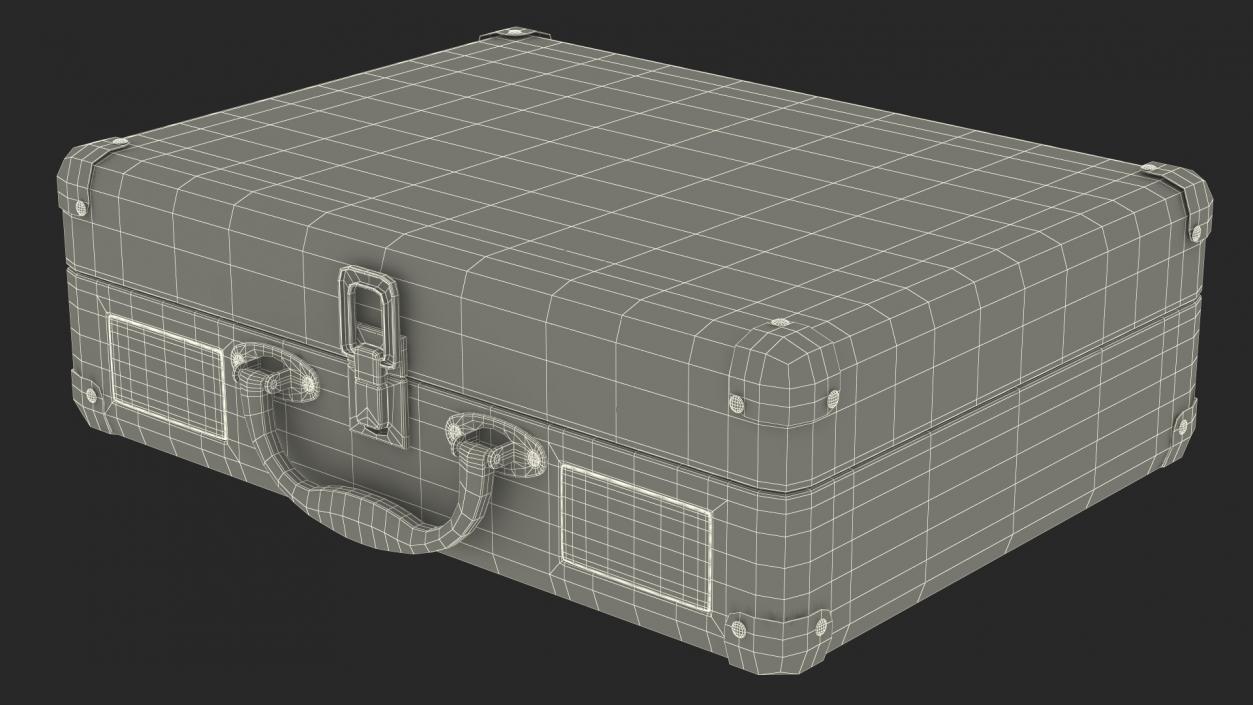 3D model Retro Black Suitcase Open