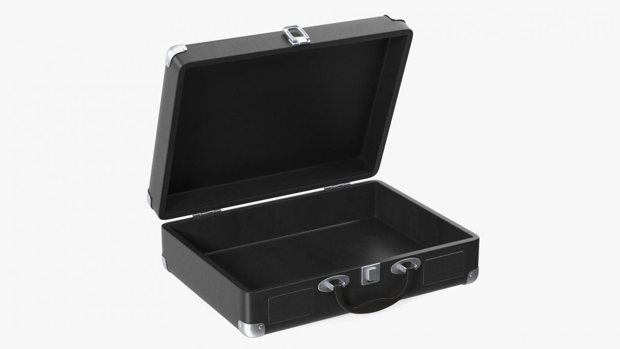 3D model Retro Black Suitcase Open