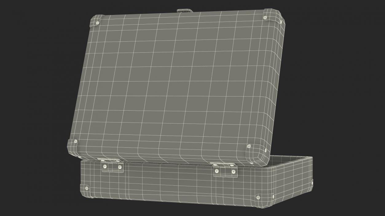 3D model Retro Black Suitcase Open