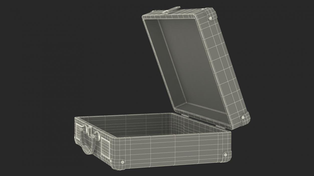 3D model Retro Black Suitcase Open