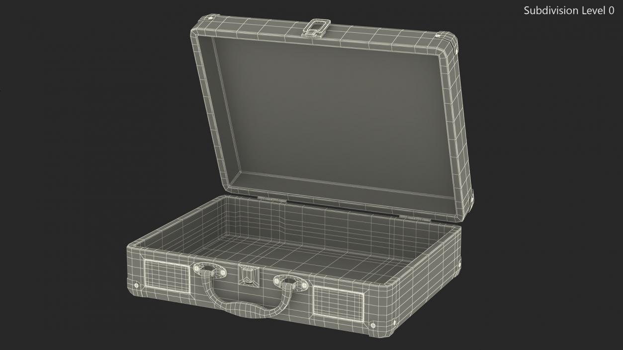 3D model Retro Black Suitcase Open