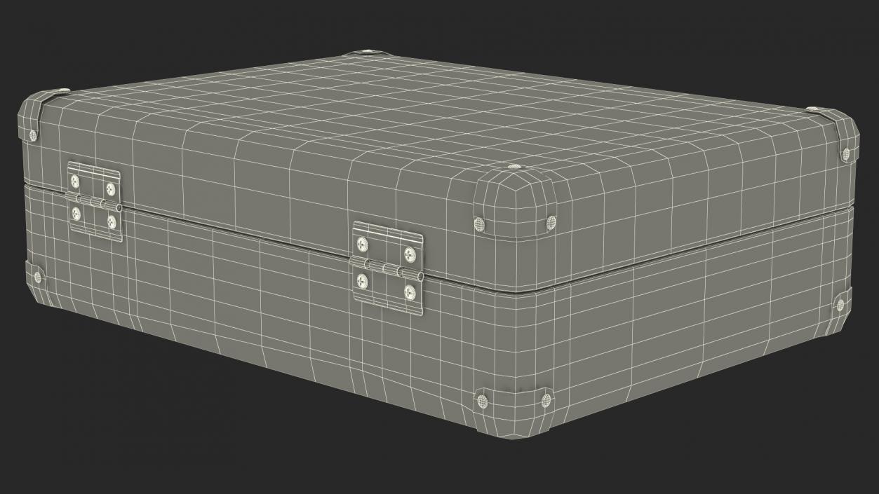 3D model Retro Black Suitcase Open