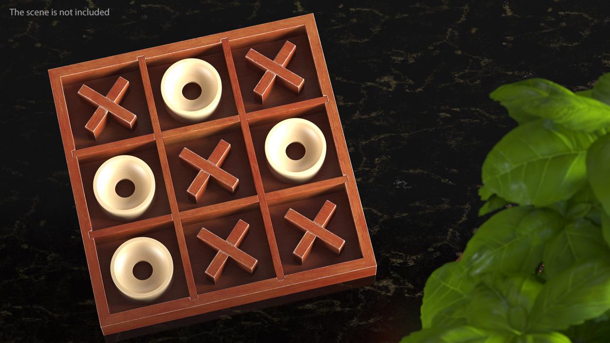 Tic Tac Toe Wooden Board Game 3D model