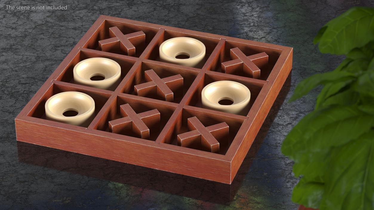 Tic Tac Toe Wooden Board Game 3D model