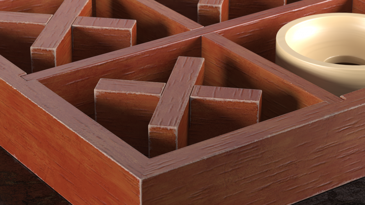 Tic Tac Toe Wooden Board Game 3D model