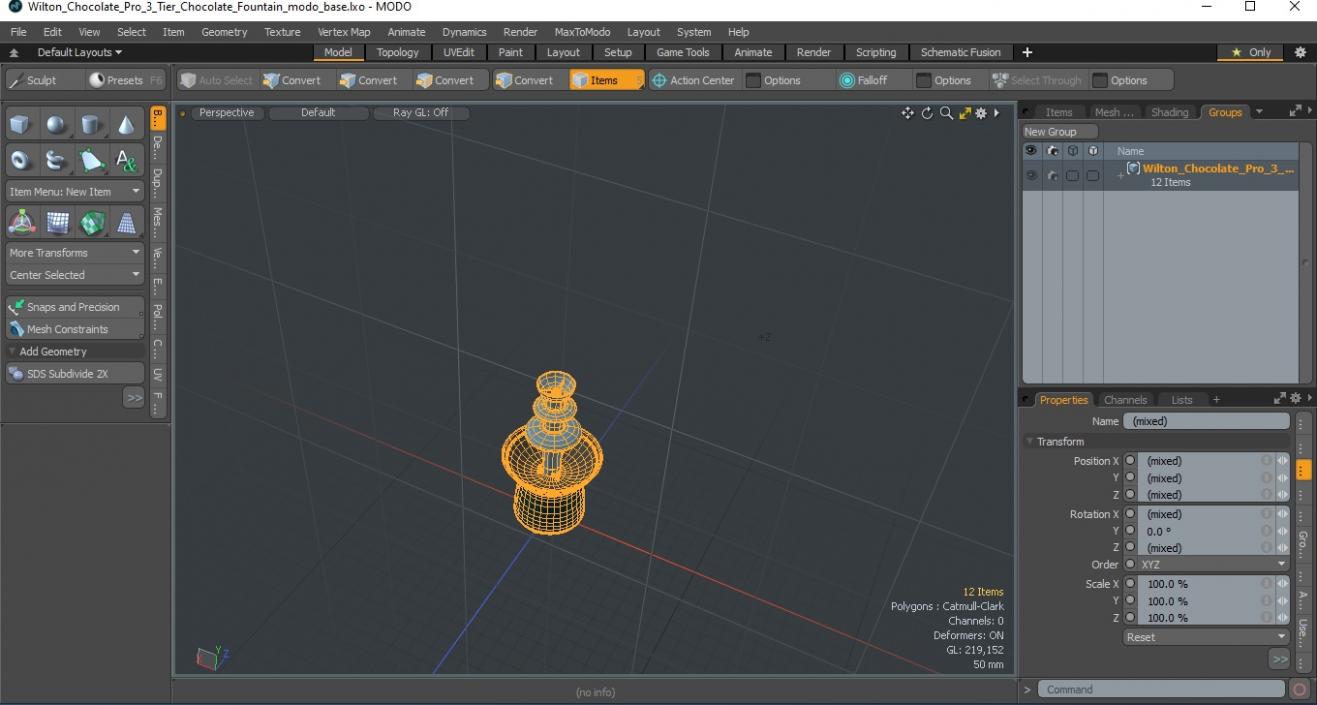 3D model Chocolate Fountain Fondue