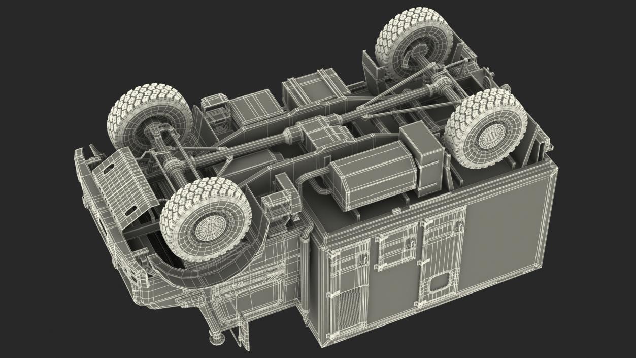 3D model Mercedes Unimog 4023 Ambulance Vehicle Rigged