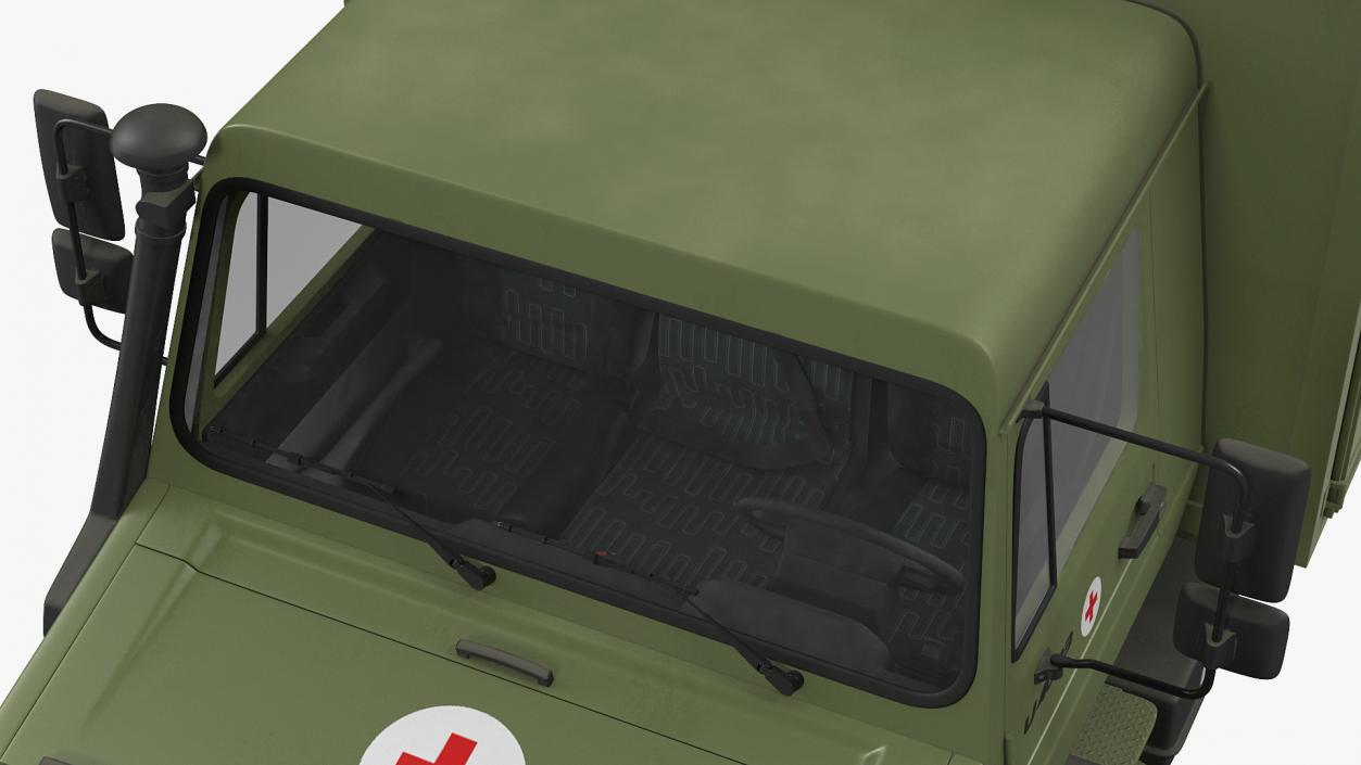 3D model Mercedes Unimog 4023 Ambulance Vehicle Rigged