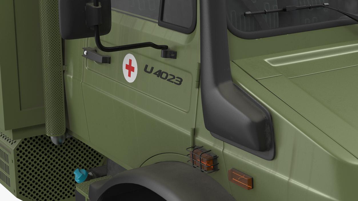 3D model Mercedes Unimog 4023 Ambulance Vehicle Rigged