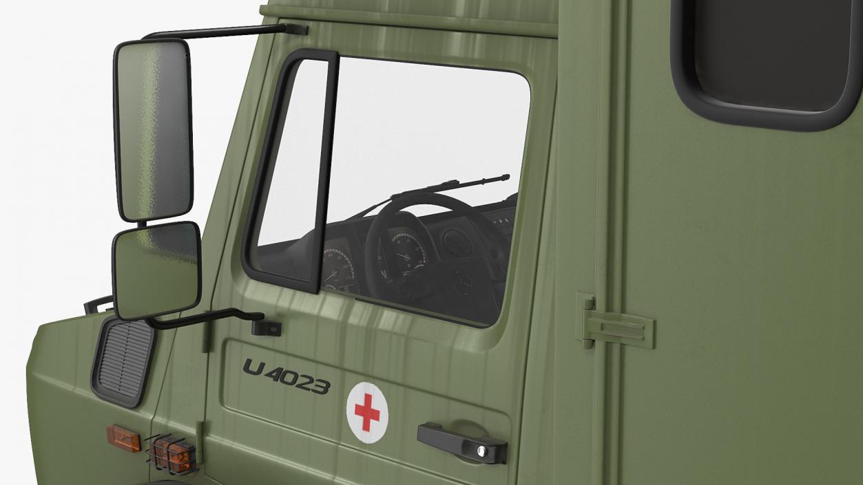 3D model Mercedes Unimog 4023 Ambulance Vehicle Rigged