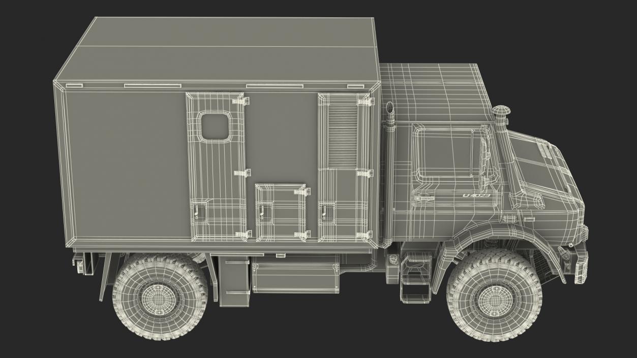 3D model Mercedes Unimog 4023 Ambulance Vehicle Rigged