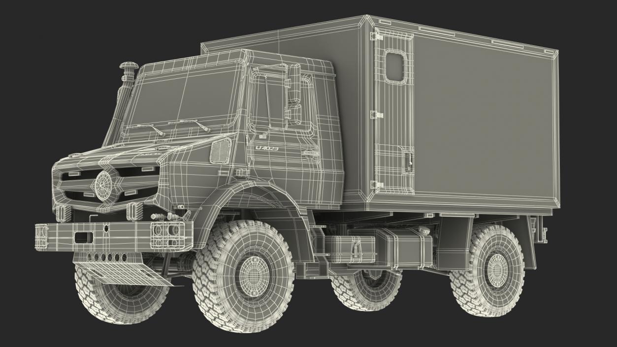 3D model Mercedes Unimog 4023 Ambulance Vehicle Rigged