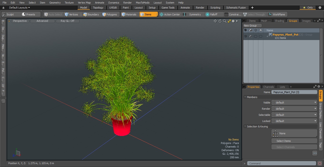 Papyrus Plant Pot 3D