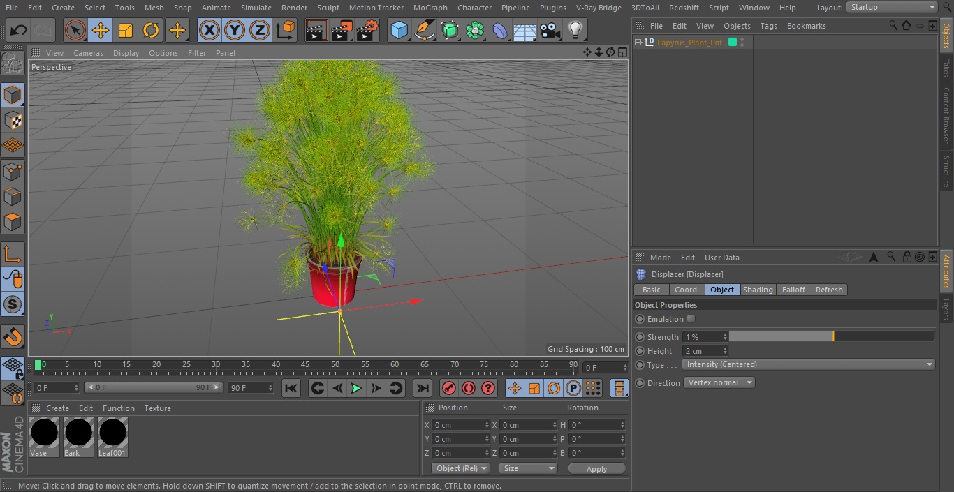 Papyrus Plant Pot 3D