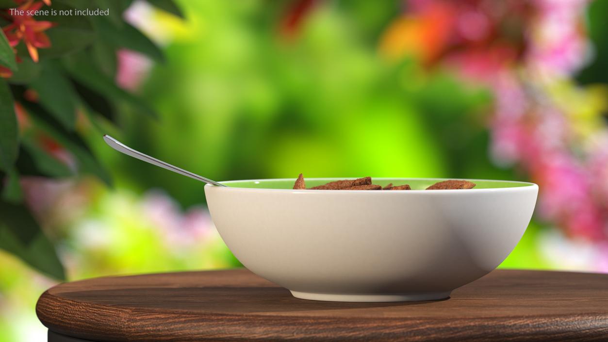 3D model Chocolate Cereal Pillows Falling in Bowl with Milk