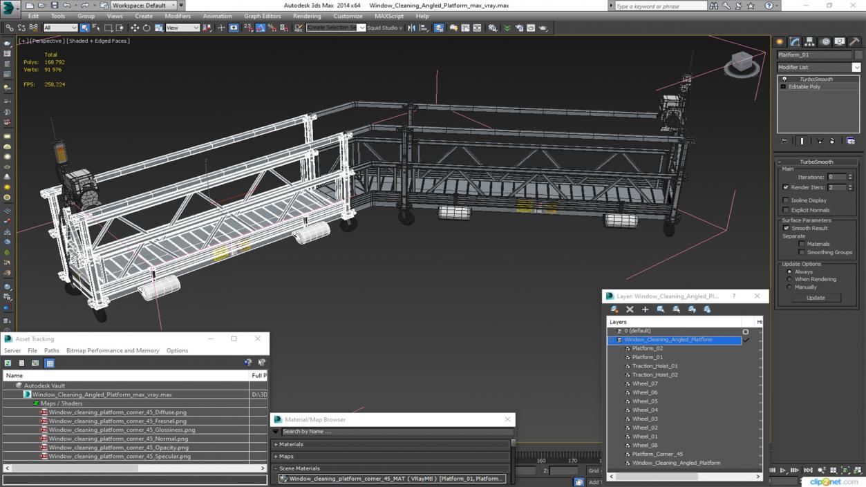 3D Window Cleaning Angled Platform 2 model