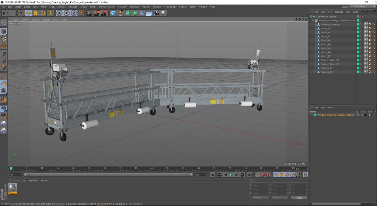 3D Window Cleaning Angled Platform 2 model