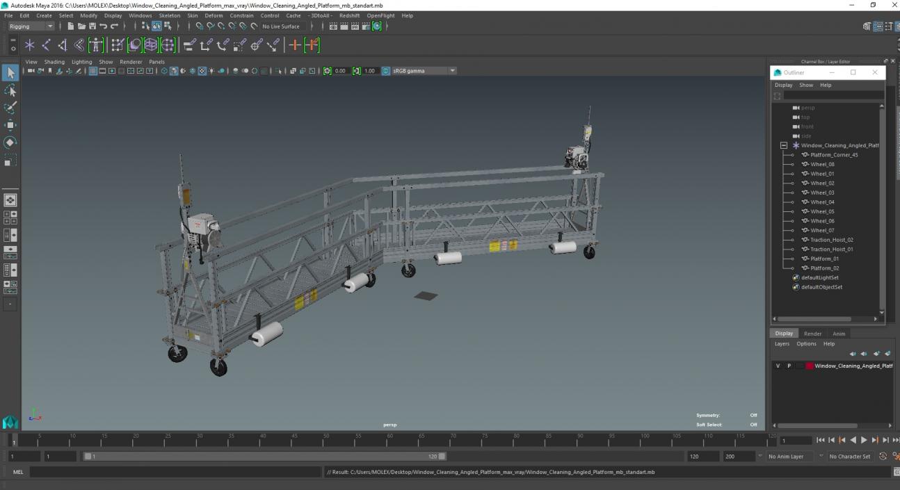 3D Window Cleaning Angled Platform 2 model