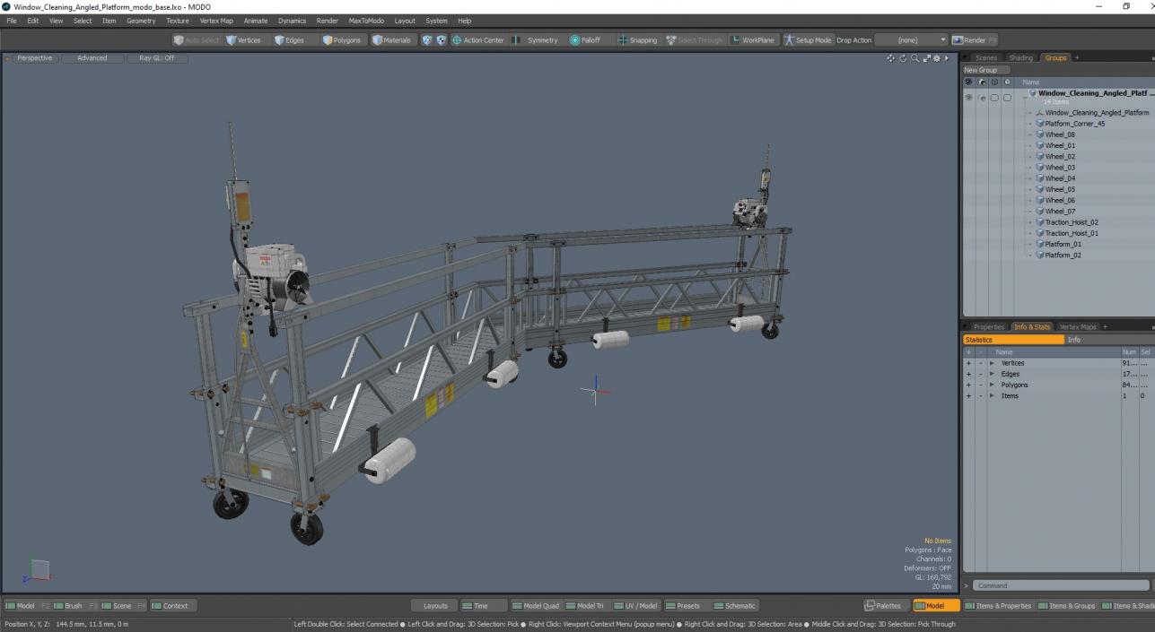 3D Window Cleaning Angled Platform 2 model