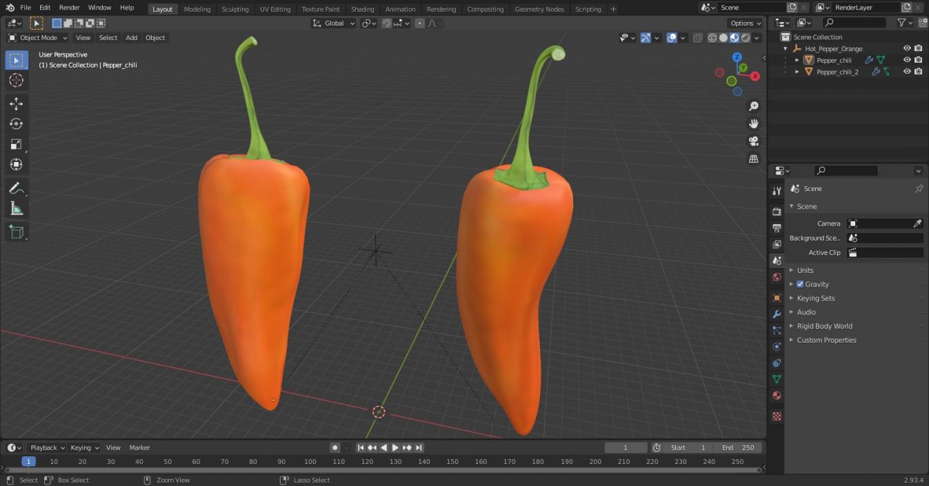 Hot Pepper Orange 3D