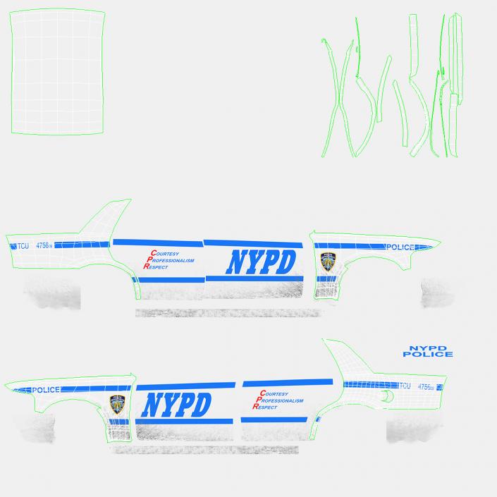 Generic Police Car NYPD Rigged 2 3D