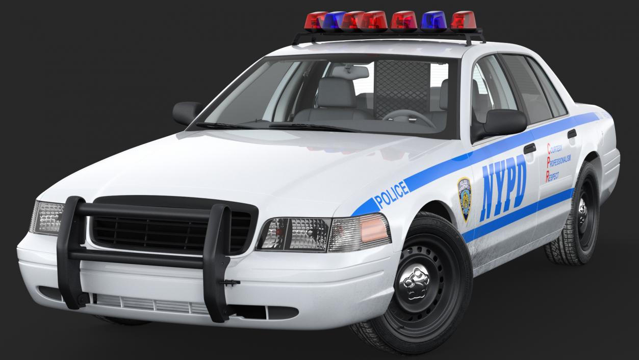 Generic Police Car NYPD Rigged 2 3D